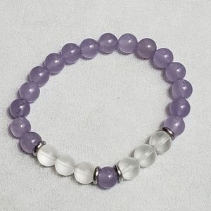 Handmade stretch bracelet with precious stones